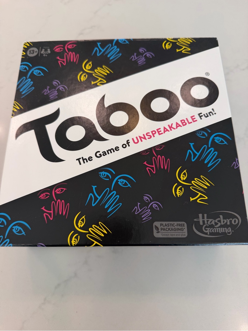 Hasbro Taboo Party Game - Black with Yellow, Blue, Pink, Purple Accents
